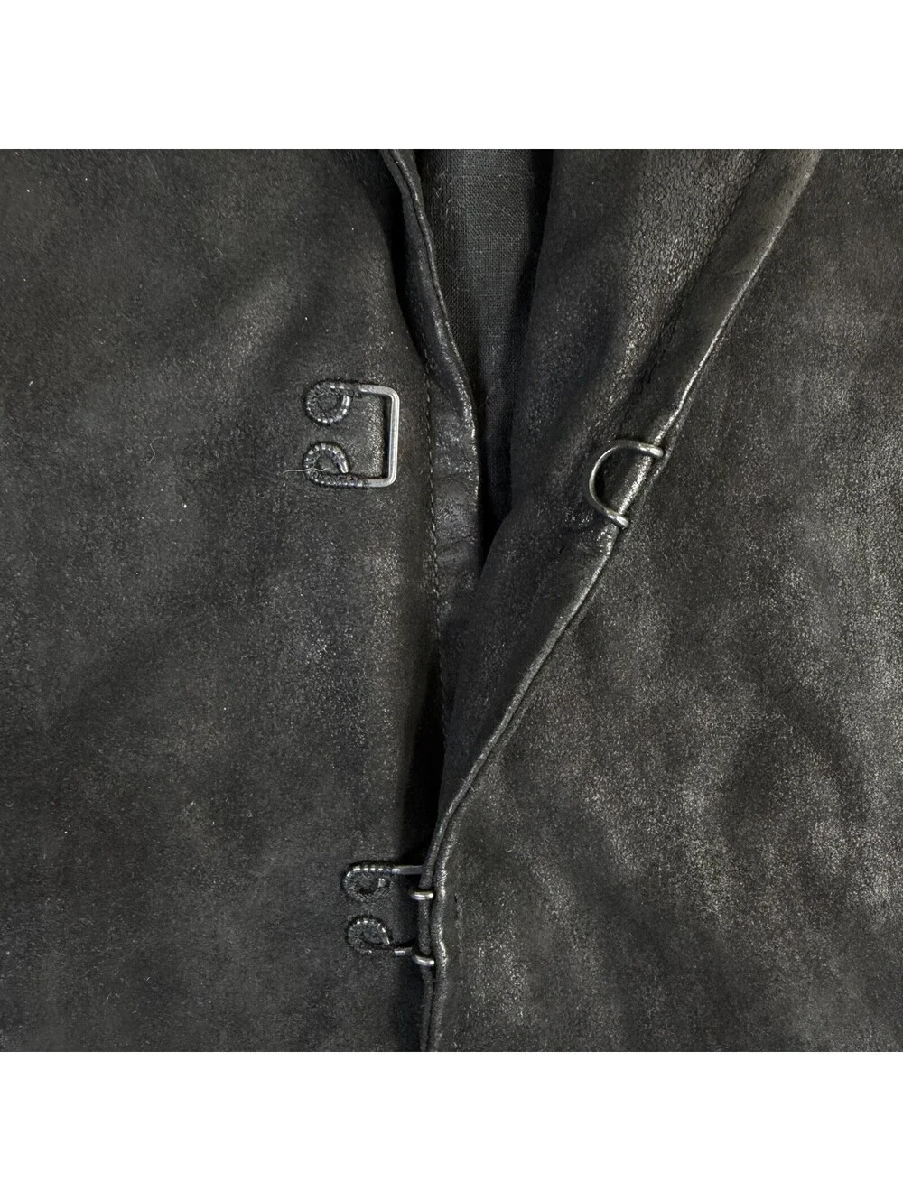 John Varvatos Hook & Bar Blazer Jacket Mens 52 Black Goat Suede MSRP $1998